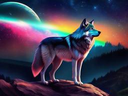 cute galaxy wolf wallpaper  ,desktop background wallpaper