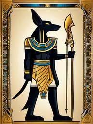 Anubis Egyptian God Tattoo-Mystical and ancient tattoo featuring Anubis, the Egyptian god of mummification and the afterlife.  simple color vector tattoo