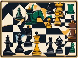 Chessboard and Chess Pieces Clipart - Chessboard with precision-designed pieces.  color clipart, minimalist, vector art, 