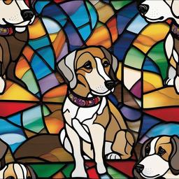 Stained Glass Dog - Capture the loyalty and charm of dogs with stained glass art, portraying various breeds in colorful designs.  