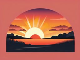 Sunrise Clipart - A picturesque sunrise on the horizon.  color clipart, minimalist, vector art, 