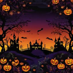 Halloween Wallpaper - Haunted Castle on a Spooky Hill wallpaper splash art, vibrant colors, intricate patterns