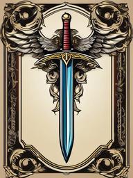 two swords tattoo  simple vector color tattoo