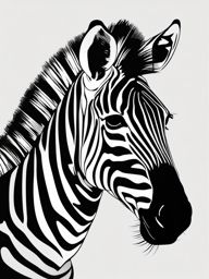 Zebra Clip Art - Zebra with bold black and white stripes,  color vector clipart, minimal style