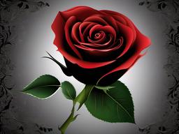 Red Rose And Black Background-Black background with a detailed red rose in one corner  background wallpaper