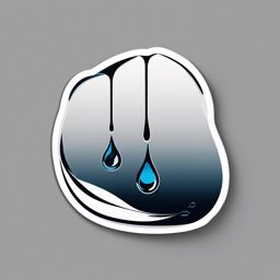Raindrop Sticker - Single raindrop falling, ,vector color sticker art,minimal