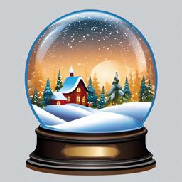 Snow clipart - snow globe with a winter scene inside  