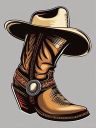 Cowboy Boot clipart - cowboy boot with a hat and lasso  