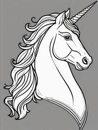 Unicorn  simple, coloring pages