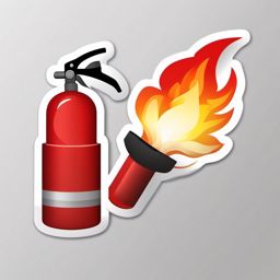 Fire Extinguisher Emoji Sticker - Emergency readiness, , sticker vector art, minimalist design