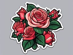 Bouquet of Roses Sticker - Convey a message of love and elegance with a beautiful rose bouquet sticker, , sticker vector art, minimalist design