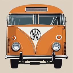 Bus clipart - vintage bus from the 1960s  color,minimalist,vector clipart