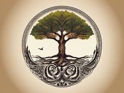 darwin tree of life tattoo  simple vector color tattoo