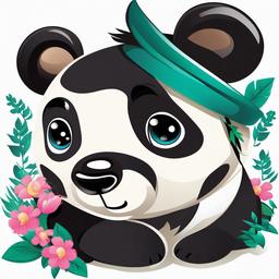 Panda clipart - cartoon panda with big eyes  clipart