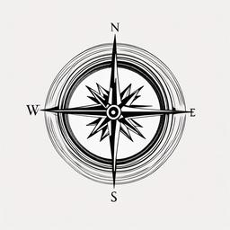 Tiny Compass Tattoo - Very small-sized compass tattoo.  simple vector tattoo,minimalist,white background