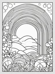 Rainbow Coloring Page - Simple outlines perfect for young kids.  easy,simple,minimal,coloring pages,black and white outline