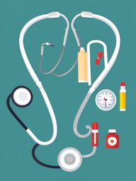 Stethoscope clipart - Stethoscope symbolizing healthcare and medicine,  color clipart, vector art