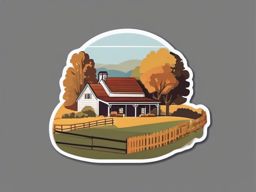 Farmhouse Retreat Sticker - Transport yourself to the countryside with the cozy and farmhouse retreat sticker, , sticker vector art, minimalist design