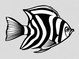 Black and White Clipart of Fish,Designing a monochrome marine life mural with black and white clipart of fish  simple, 2d flat