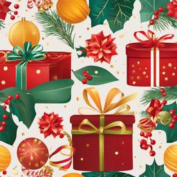 Present clipart - present with seasonal decorations for holidays  