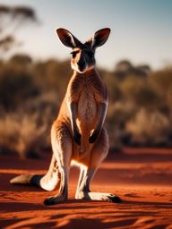 Cute Kangaroo Hopping in the Australian Outback 8k, cinematic, vivid colors