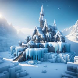 epic ice fortress guarding a frozen wasteland - minecraft house design ideas 