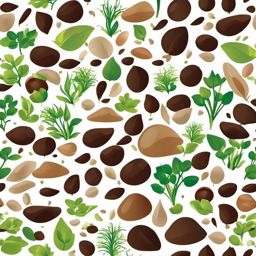 Sprouting Seeds clipart - Seeds sprouting in the soil, ,vector color clipart,minimal