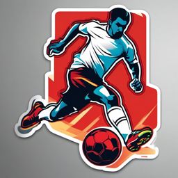 Football Kick Sticker - Athletic precision, ,vector color sticker art,minimal