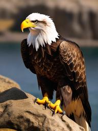 Eagle clipart - eagle on a rocky cliffside  