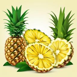 Pineapple clipart - pineapple being cut  clipart