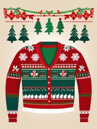 Clip art ugly sweater, A festive and humorous ugly Christmas sweater.  simple, 2d flat