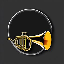 Trombone Sticker - Adding depth and richness to the music with the bold trombone, , sticker vector art, minimalist design