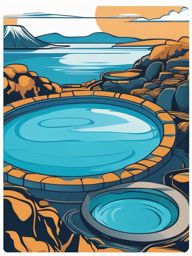 Blue Lagoon clipart - Geothermal spa in Iceland, ,color clipart vector style