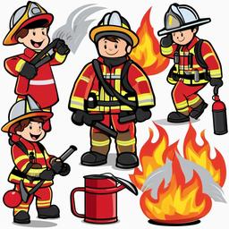 Fire Fighter clipart - firefighter in action  vector clipart