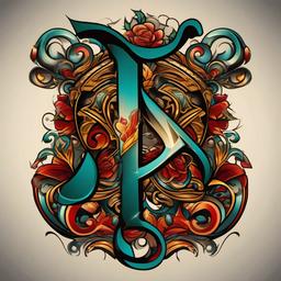 chicano letter  simple vector color tattoo