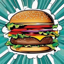 Burger clipart - burger represented in a pop art style  