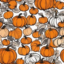 Pumpkin Clipart, Bright orange pumpkins in an autumn harvest. 