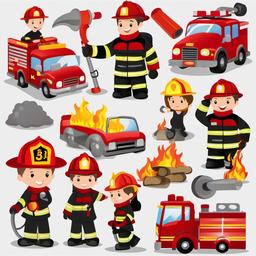 Fireman clipart - fireman training for emergencies  vector clipart