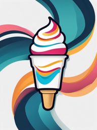 Swirl Ice Cream  minimalist design, white background, professional color logo vector art