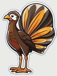 Turkey cartoon - large bird with a fan-like tail  cartoon sticker style