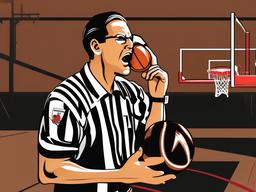 Basketball clipart - basketball referee making a call  