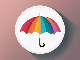 Umbrella Sticker - Classic umbrella design, ,vector color sticker art,minimal