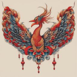chinese tattoo minimalist color design 
