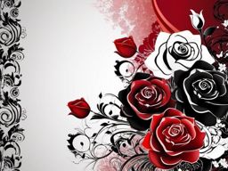 Red and Black Wallpaper - Red Roses and Black Elegance  intricate patterns, splash art, wallpaper art