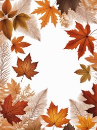 leaf clipart transparent background in an autumn forest - showcasing intricate details. 