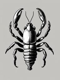 drawing of a scorpion with a bright background  minimal rough sketch scribbles,doodles,black and white