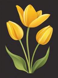 Tulip Clip Art - A vibrant yellow tulip with graceful petals,  color vector clipart, minimal style