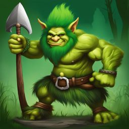 troll clipart - a lumbering troll with green skin and a club. 