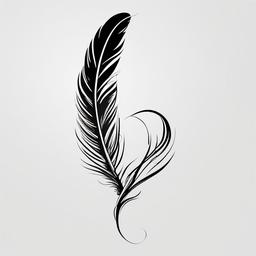 Feather Infinity Tattoo - Combination of a feather and infinity symbol.  simple vector tattoo,minimalist,white background