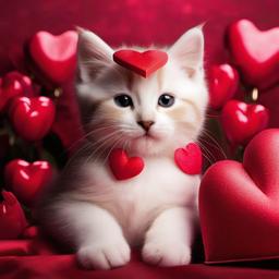 Valentine Background Wallpaper - valentines day cat wallpaper  